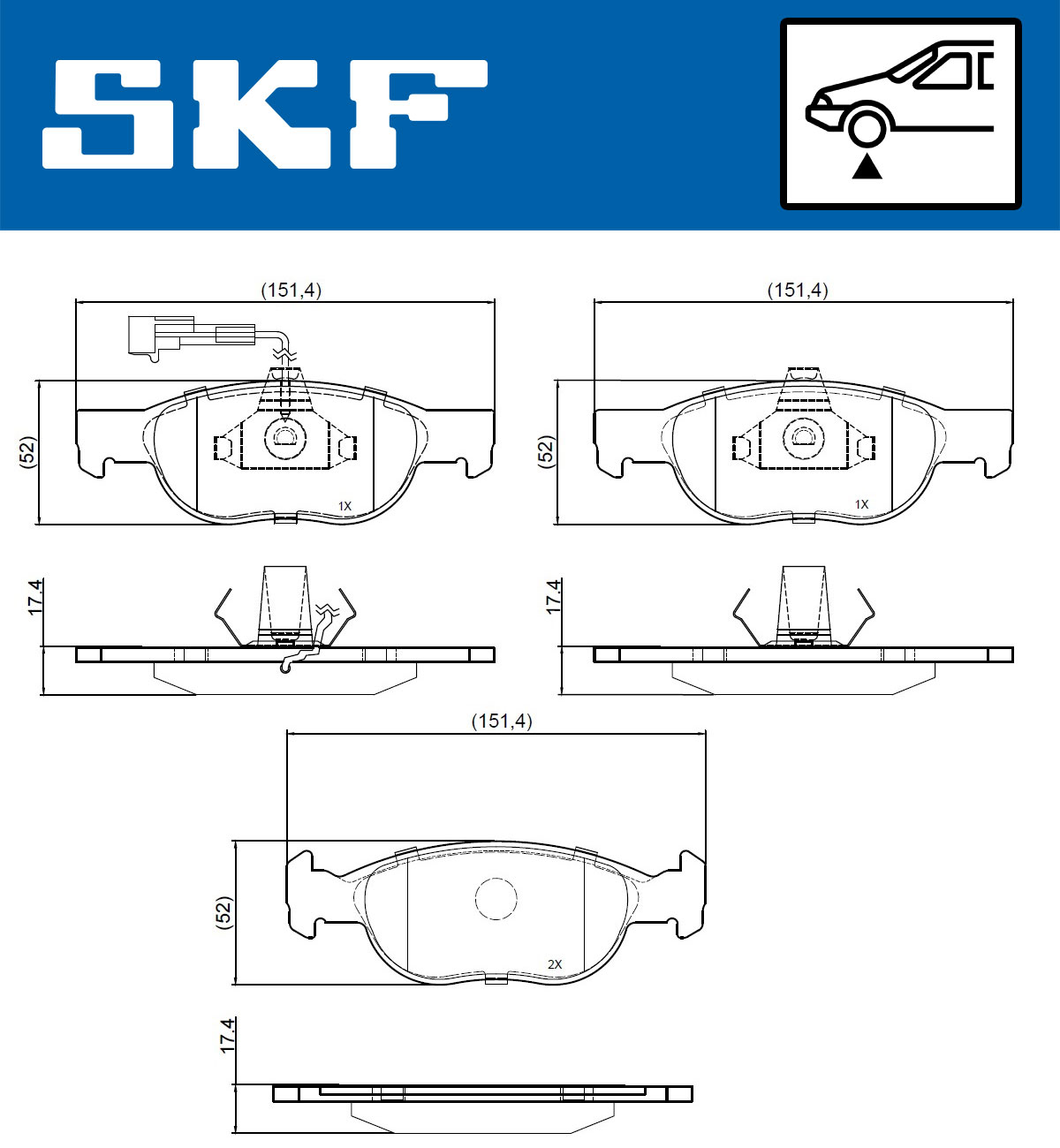 SKF Bremseklodser vkbp80777e for ALFA ROMEO LANCIA FIAT