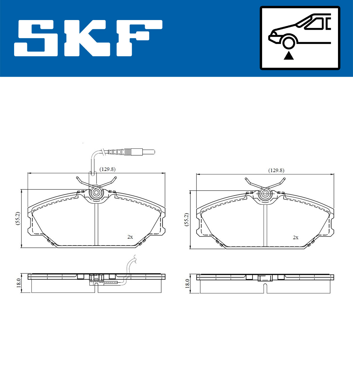 SKF Bremseklodser vkbp80779e for DAEWOO RENAULT