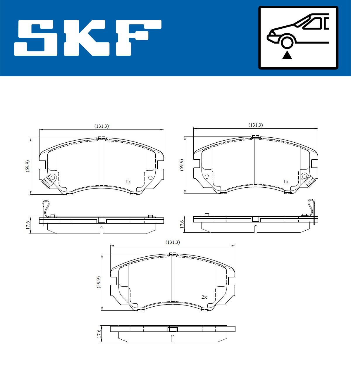 SKF Bremseklodser vkbp80830a for HYUNDAI KIA