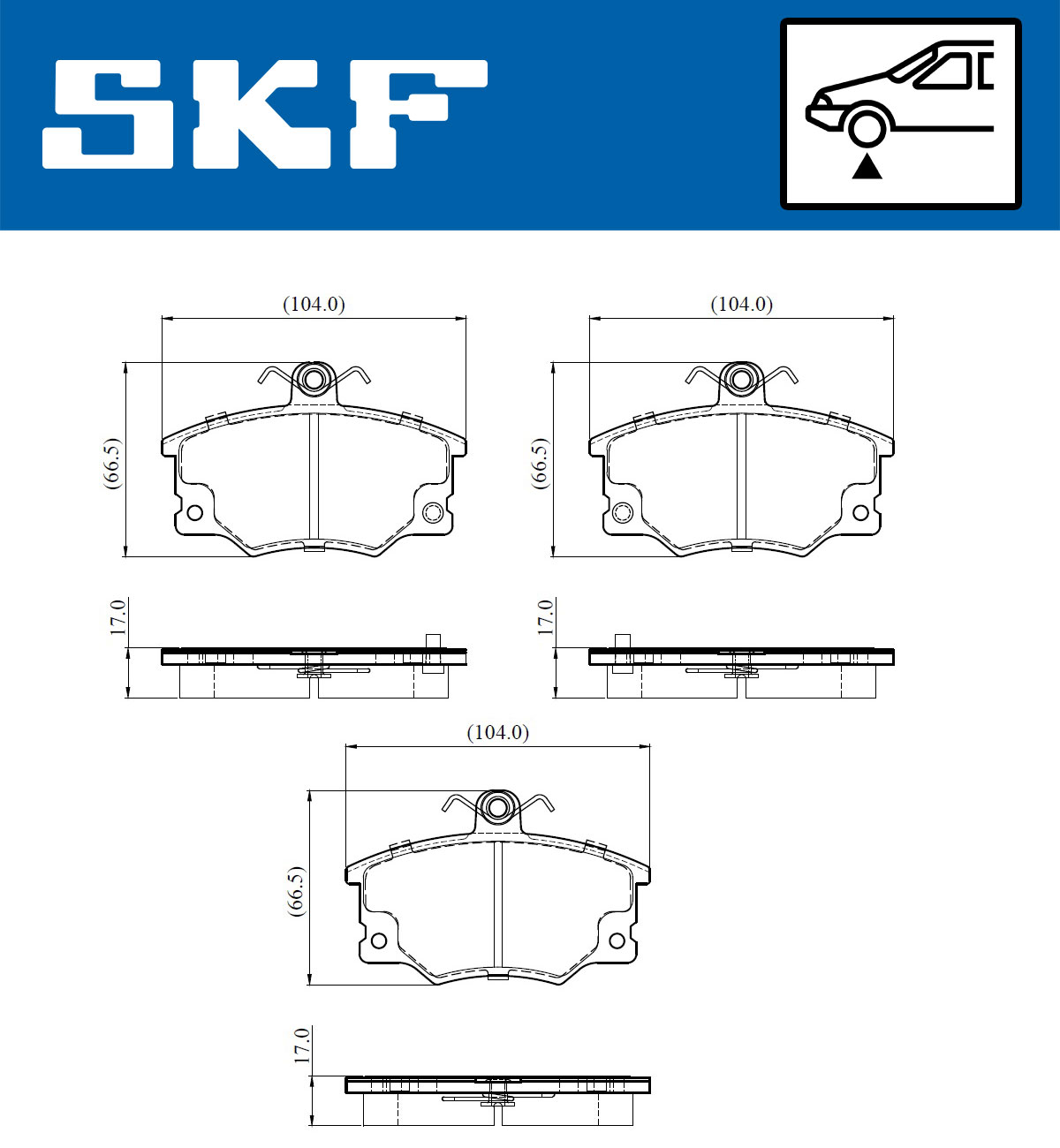 SKF Bremseklodser vkbp80913a for ALFA ROMEO FIAT LANCIA
