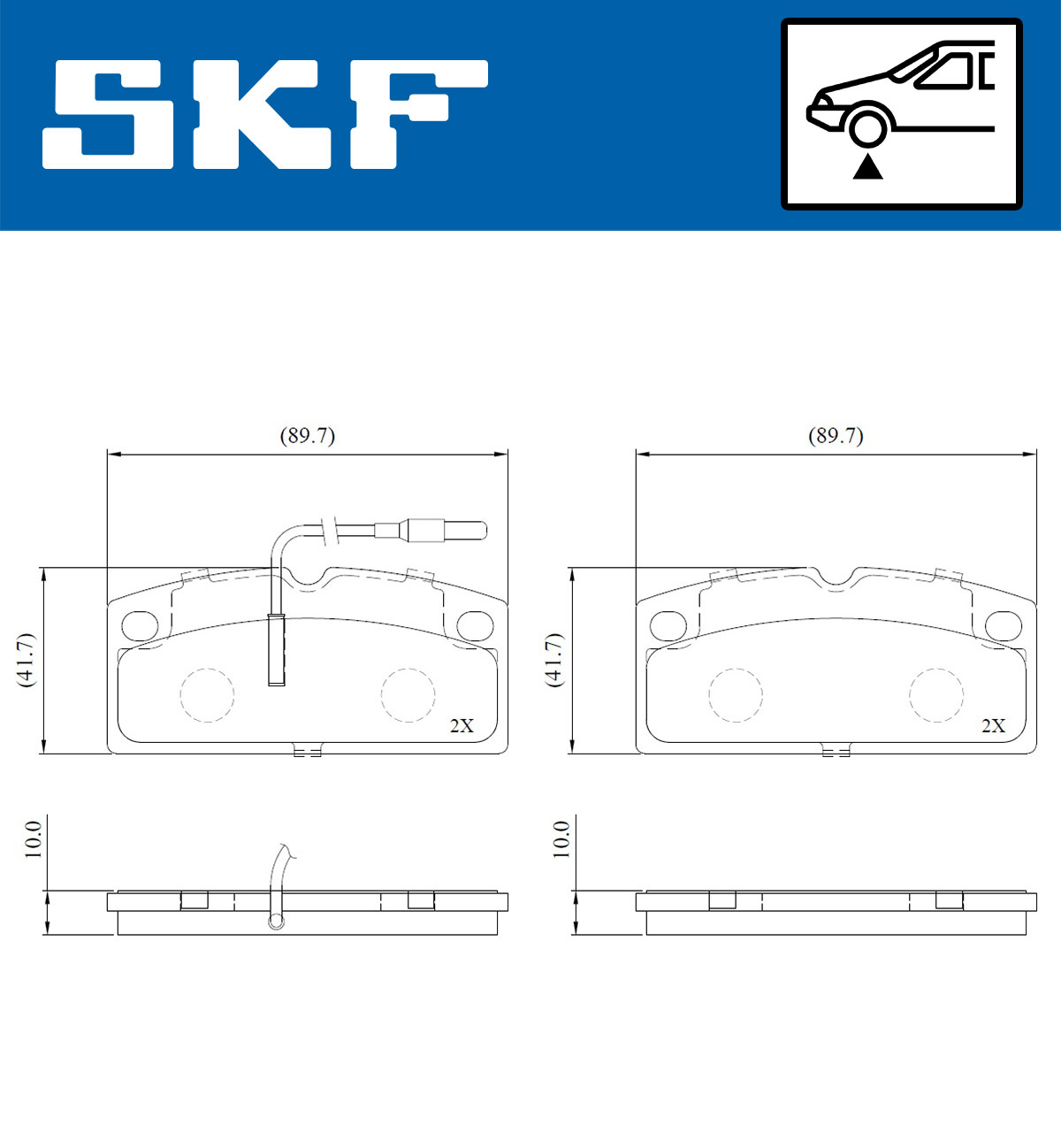 SKF Bremseklodser vkbp80918e for AIXAM