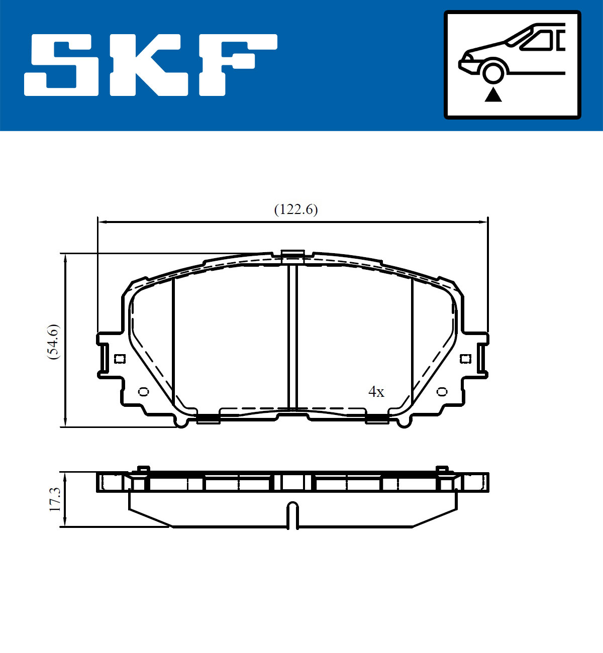 SKF Bremseklodser vkbp80970 for TOYOTA
