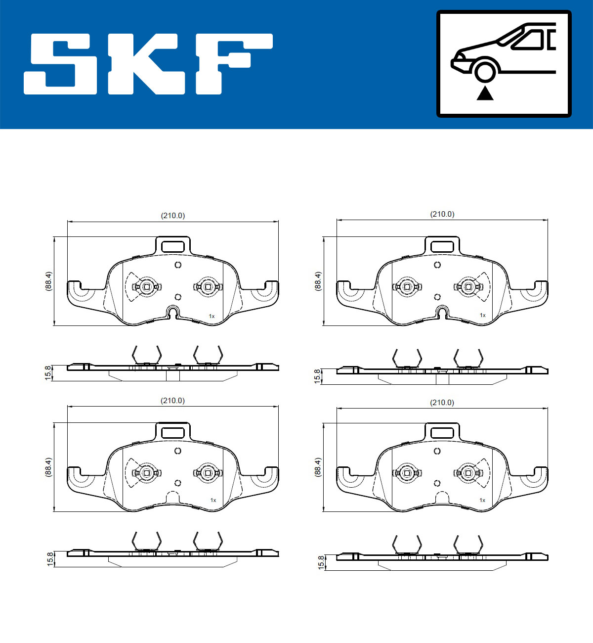 SKF Bremseklodser vkbp80981 for AUDI