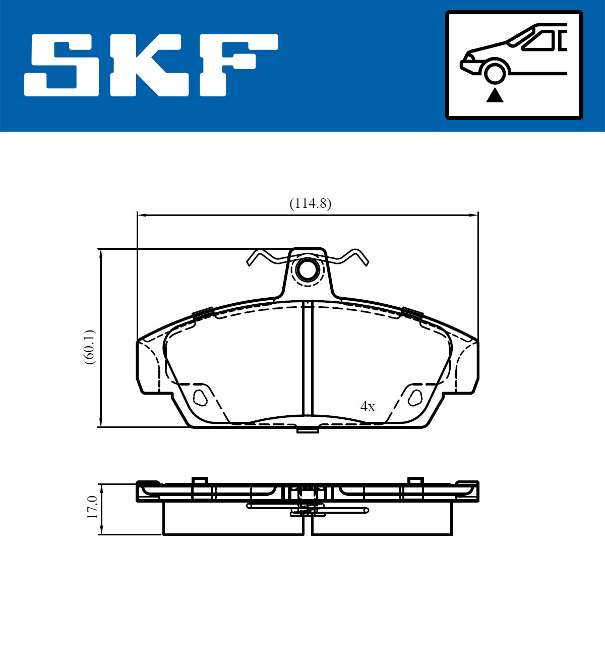 SKF Bremseklodser vkbp80997 for MG ROVER