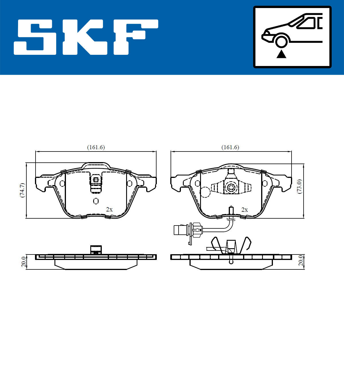 SKF Bremseklodser vkbp81035e for FORD SEAT