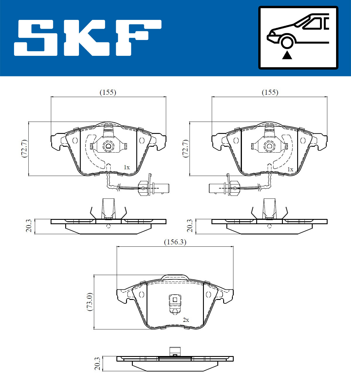SKF Bremseklodser vkbp81038e for AUDI
