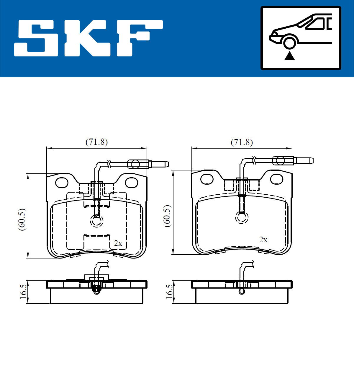 SKF Bremseklodser vkbp81054e for CITROËN