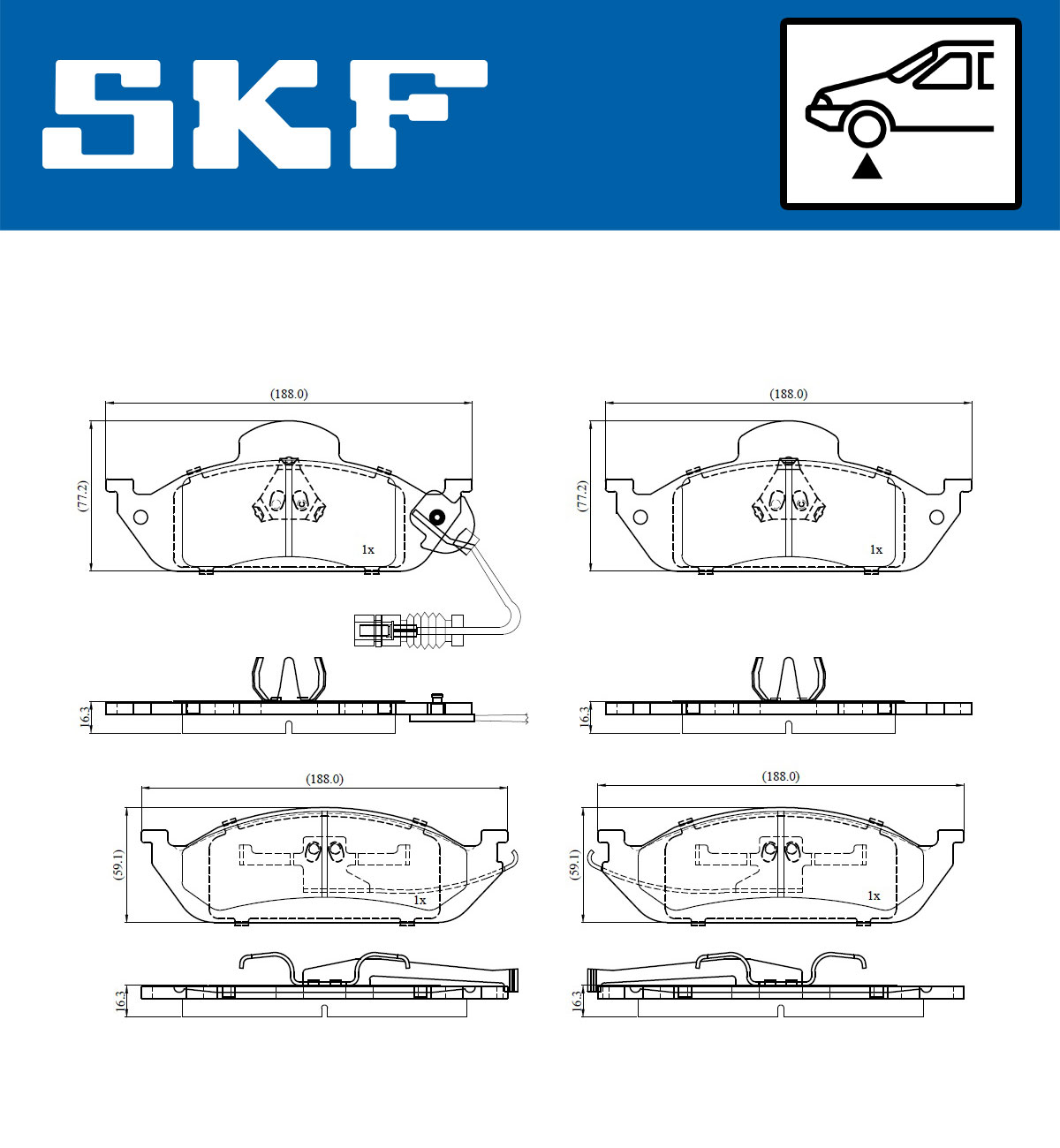 SKF Bremseklodser vkbp81065e for MERCEDES-BENZ