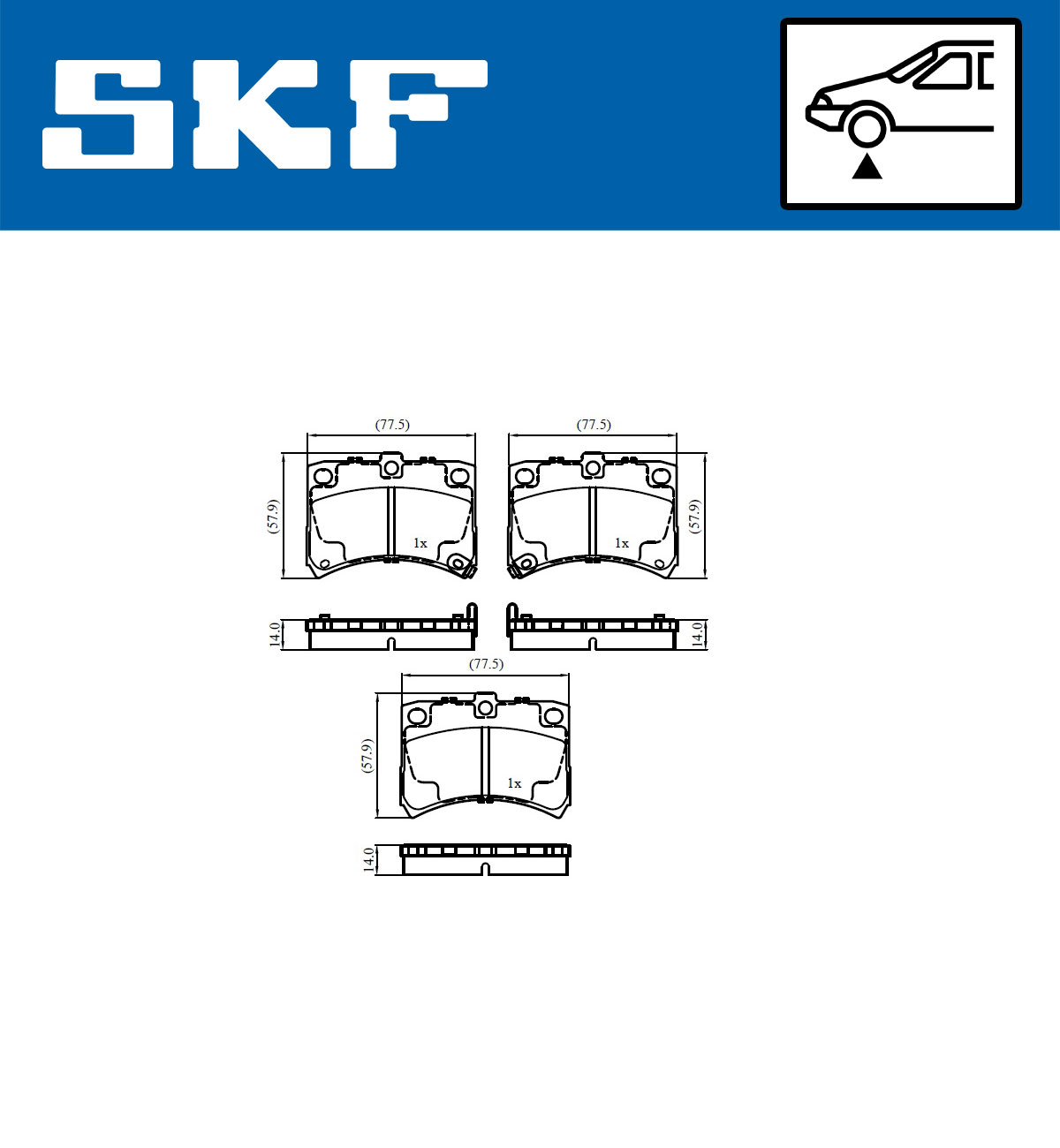 SKF Bremseklodser vkbp81125a for DAIHATSU PERODUA