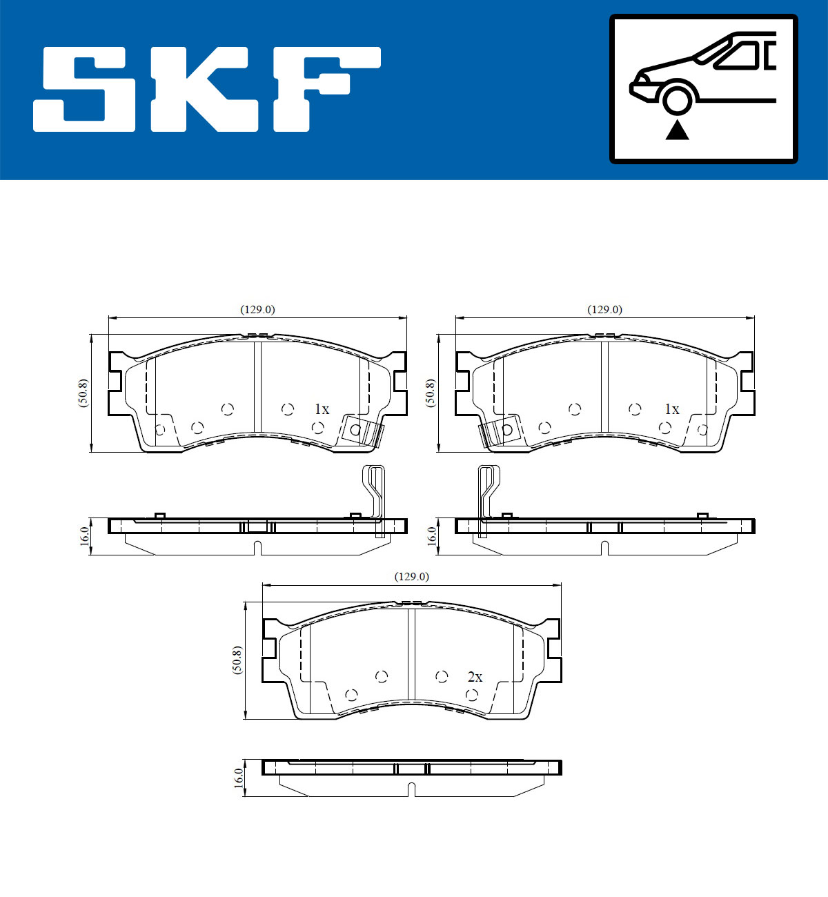 SKF Bremseklodser vkbp81141a for KIA