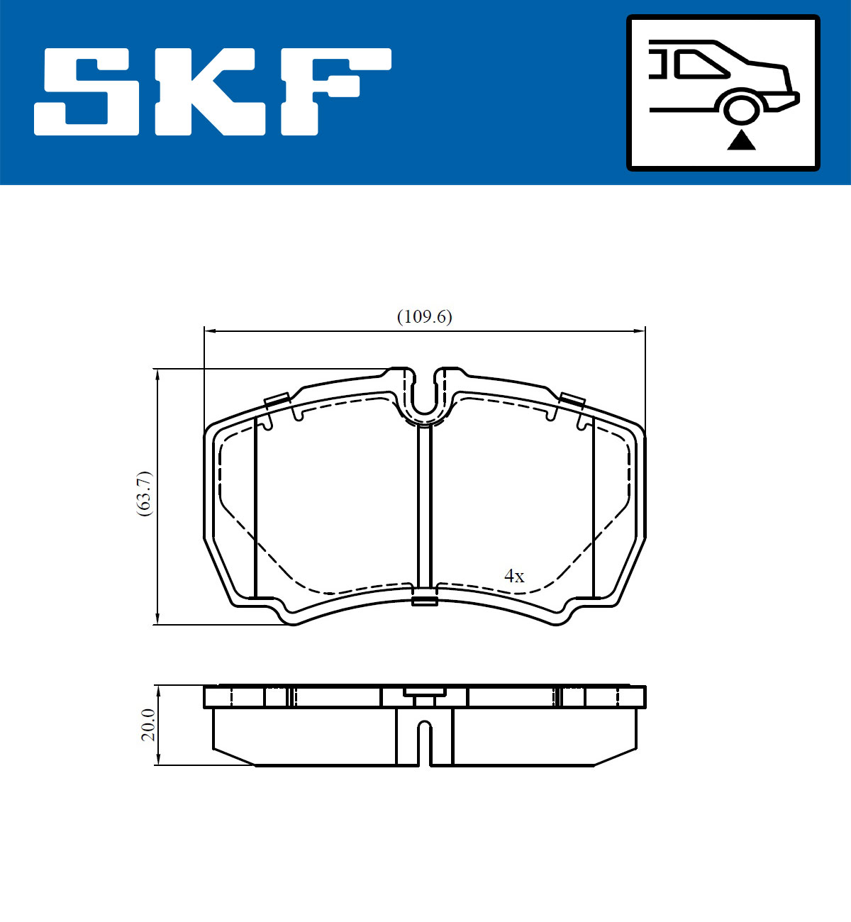 SKF Bremseklodser vkbp90649 for FORD IVECO