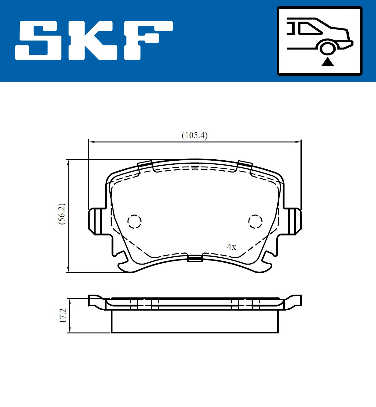 SKF Bremseklodser vkbp90662 for VW
