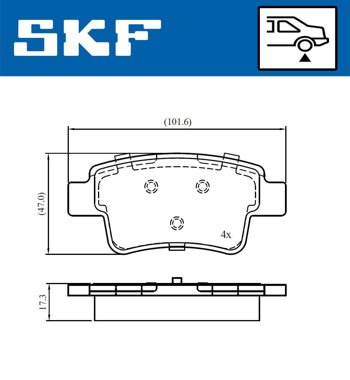 SKF Bremseklodser vkbp90670 for FIAT ABARTH