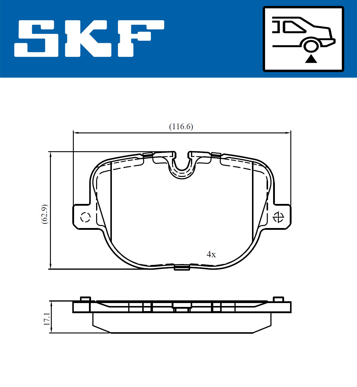 SKF Bremseklodser vkbp90707 for LAND ROVER