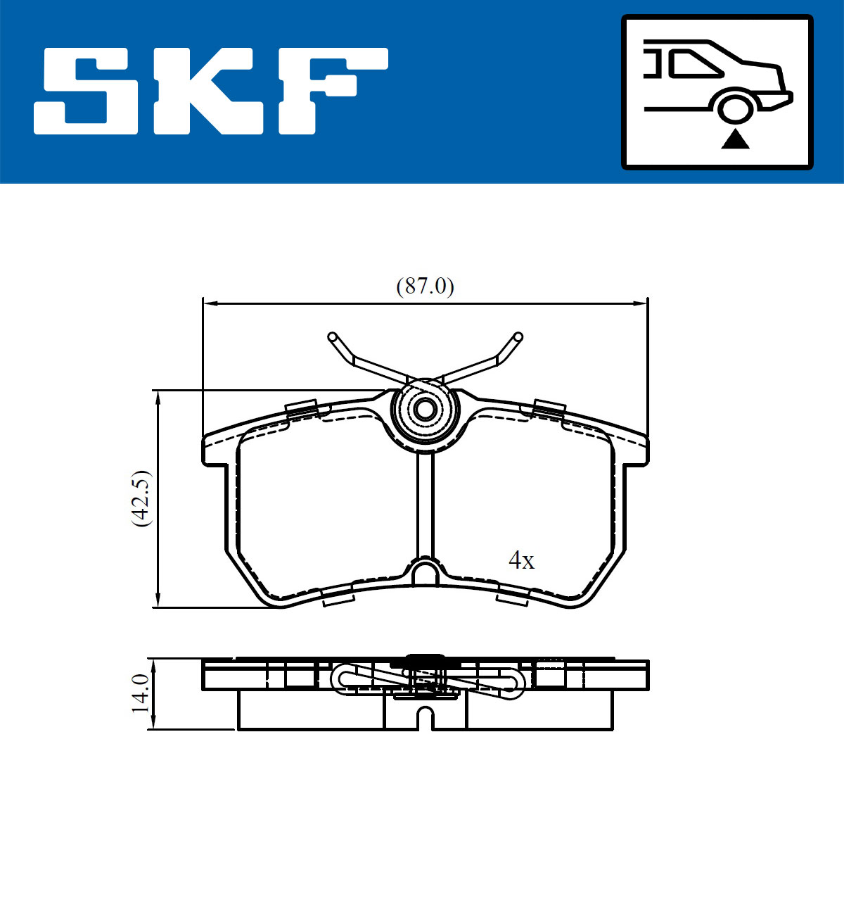 SKF Bremseklodser vkbp90730 for FORD