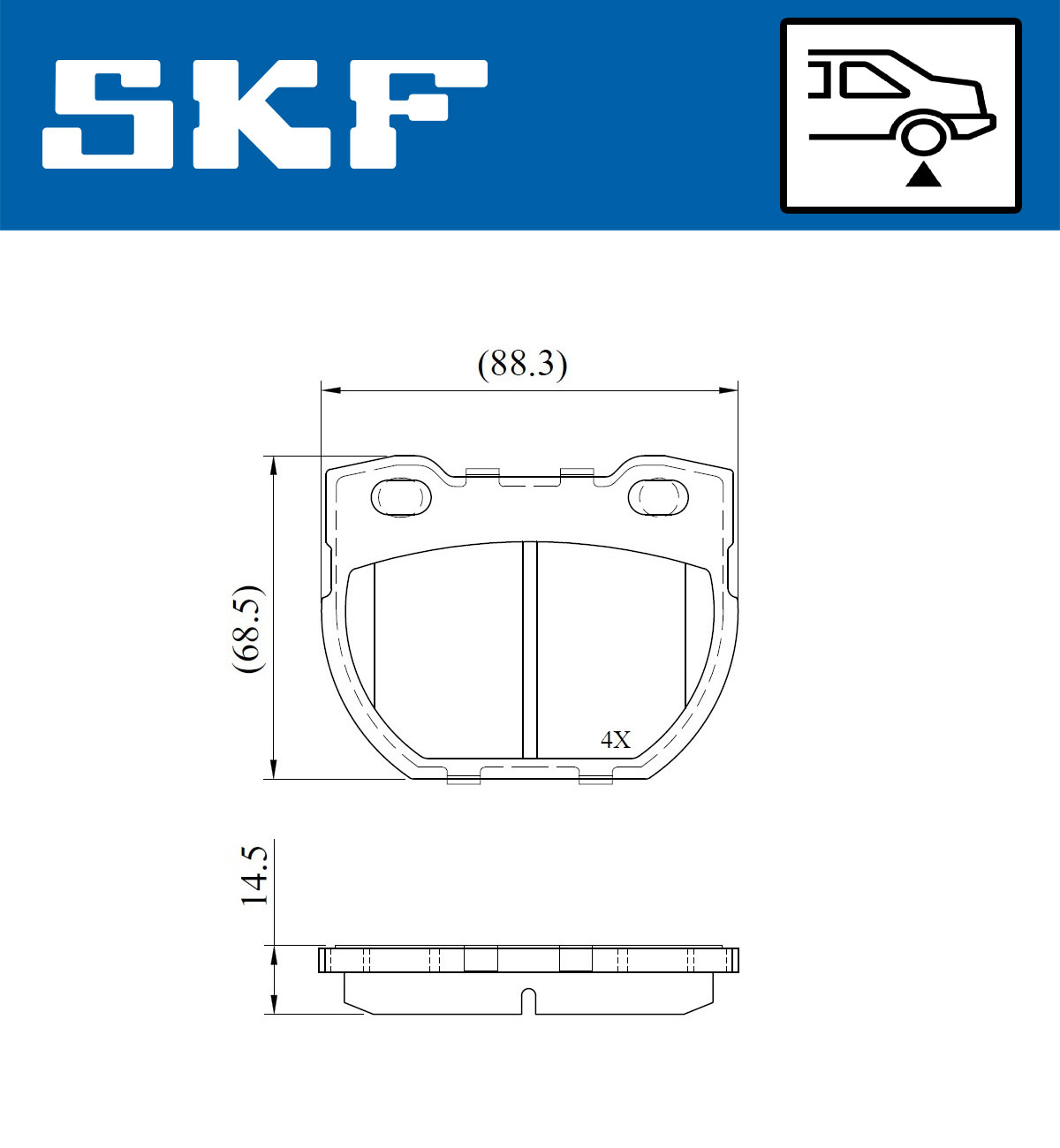 SKF Bremseklodser vkbp90932 for LAND ROVER