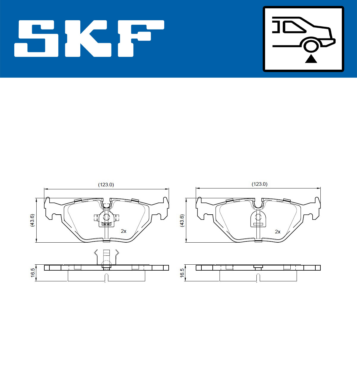 SKF Bremseklodser vkbp90963 for BMW