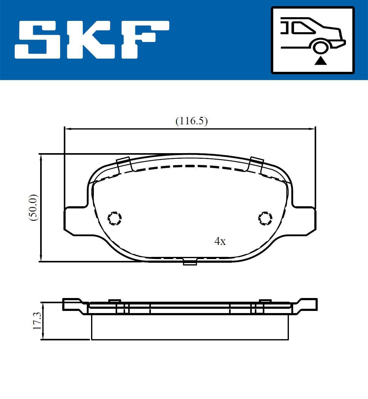 SKF Bremseklodser vkbp90972 for LANCIA ALFA ROMEO