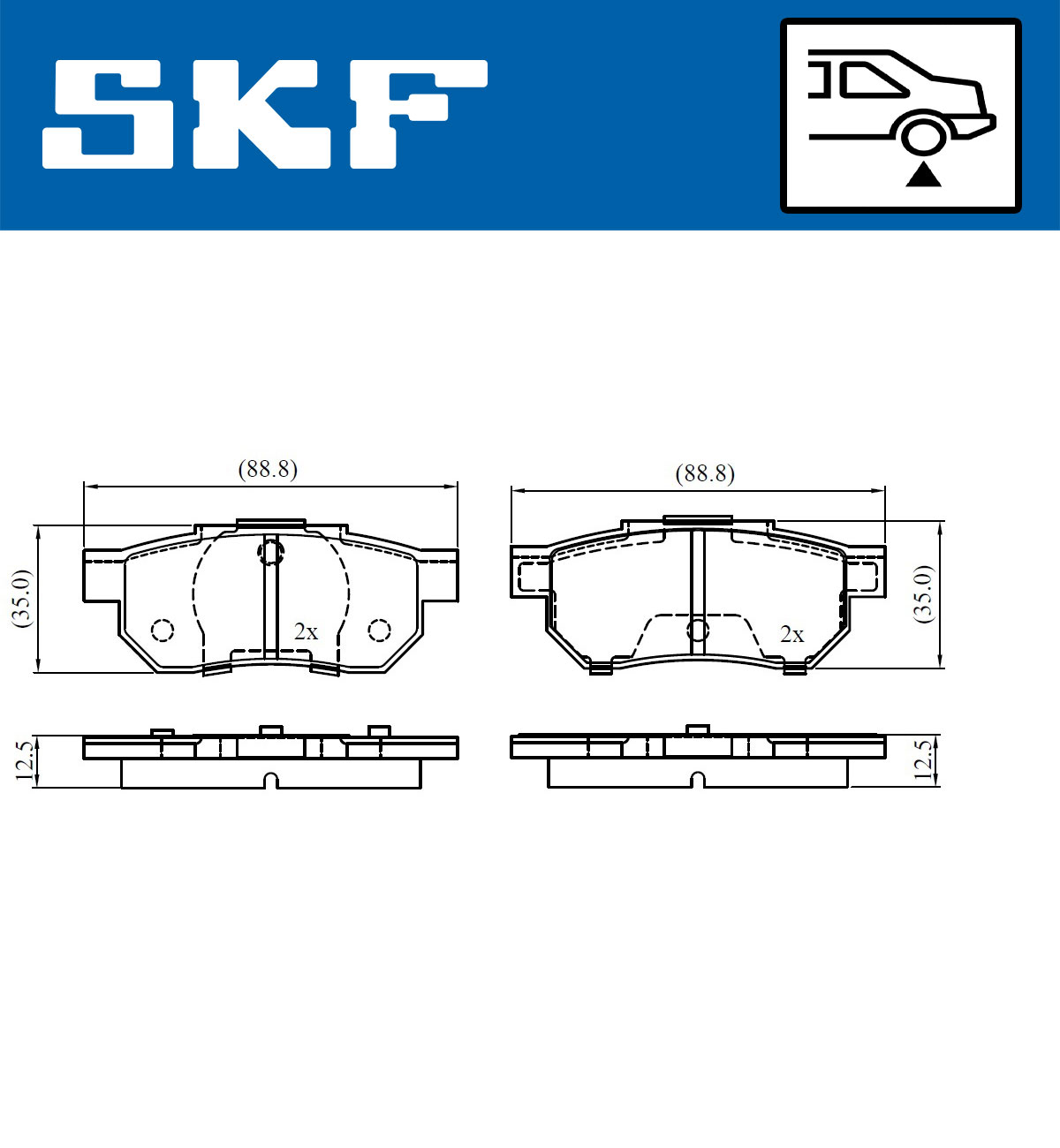 SKF Bremseklodser vkbp90996 for ACURA