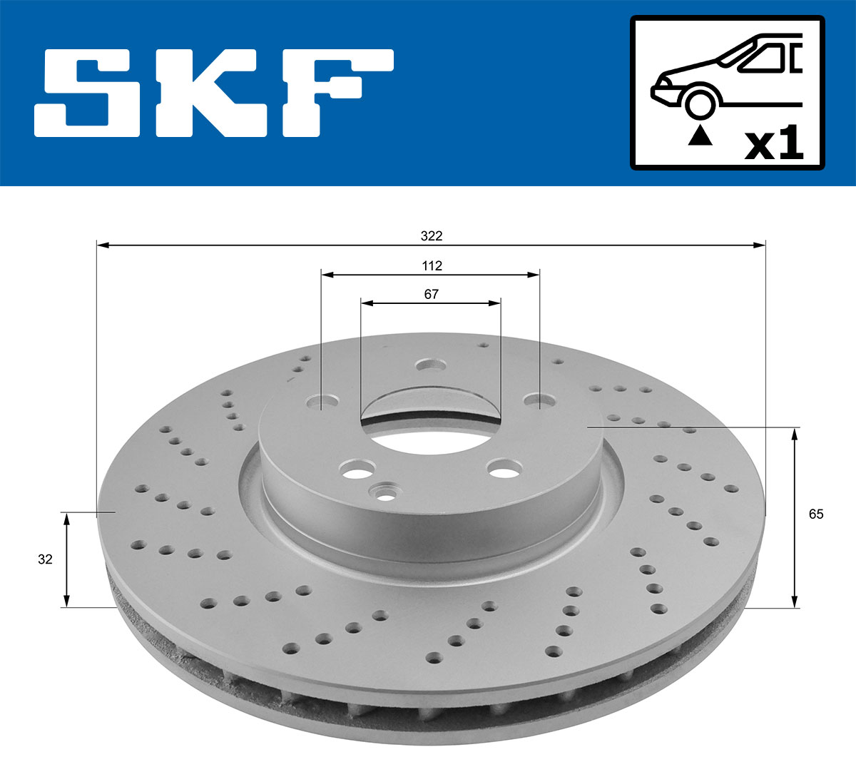 SKF Bremseskive vkbd80085v1 322mm 32mm for MERCEDES-BENZ