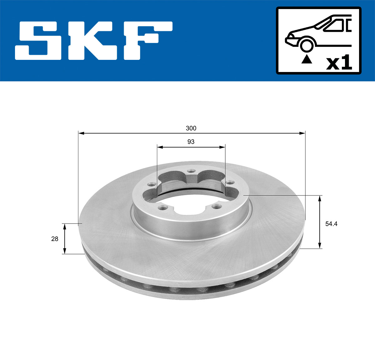SKF Bremseskive vkbd80108v1 300mm 28mm for FORD