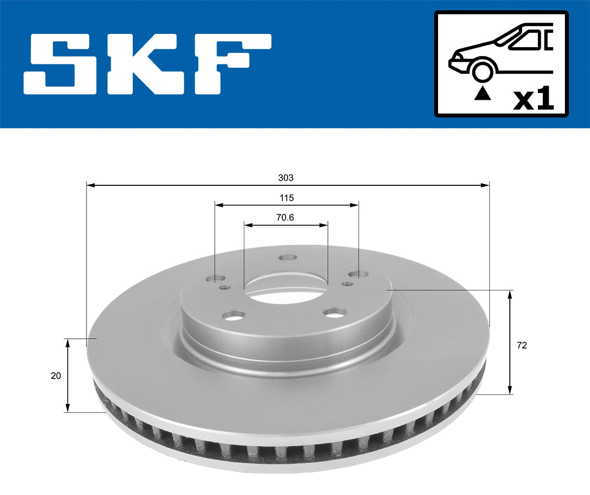 SKF Bremseskive vkbd80129v1 296mm 28mm for TOYOTA LEXUS