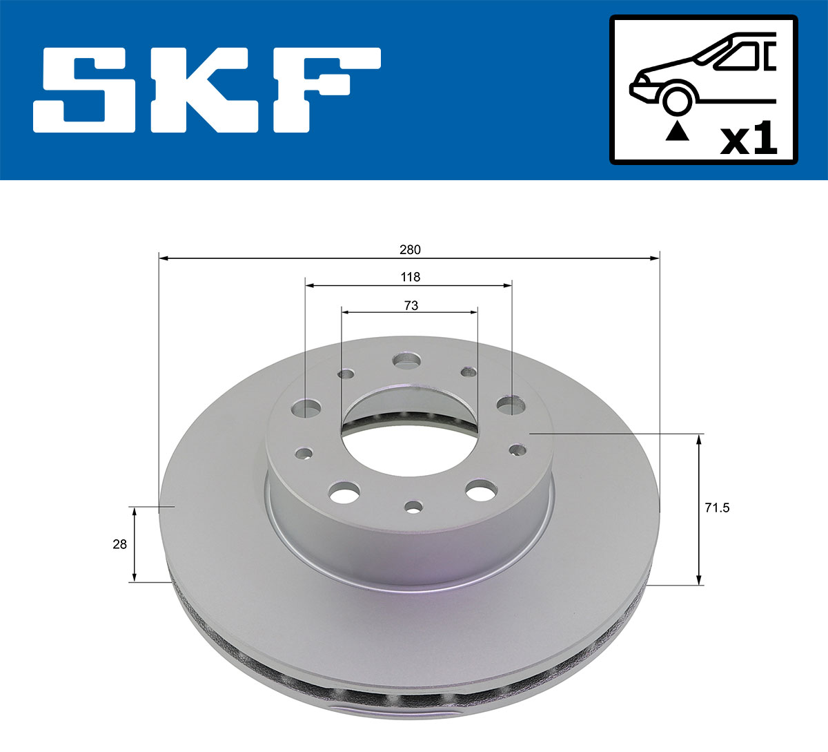 SKF Bremseskive vkbd80139v1 280mm 28mm for CITROËN PEUGEOT FIAT