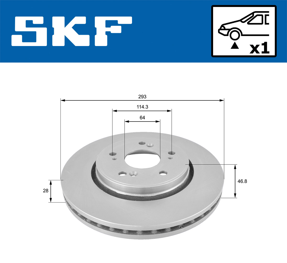 SKF Bremseskive vkbd80141v1 293mm 28mm for HONDA