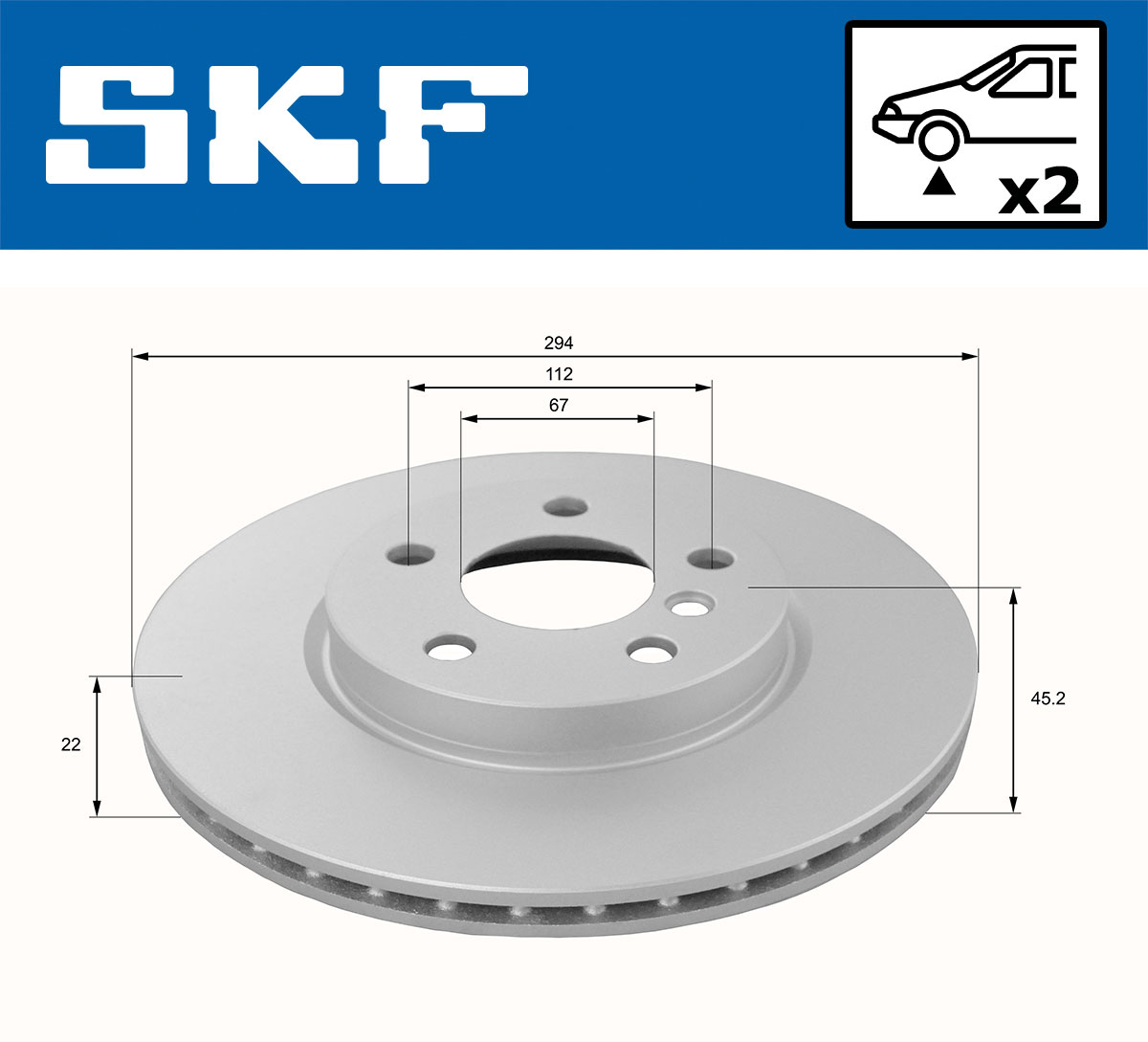 SKF Bremseskive vkbd80154v2 294mm 22mm for MINI BMW