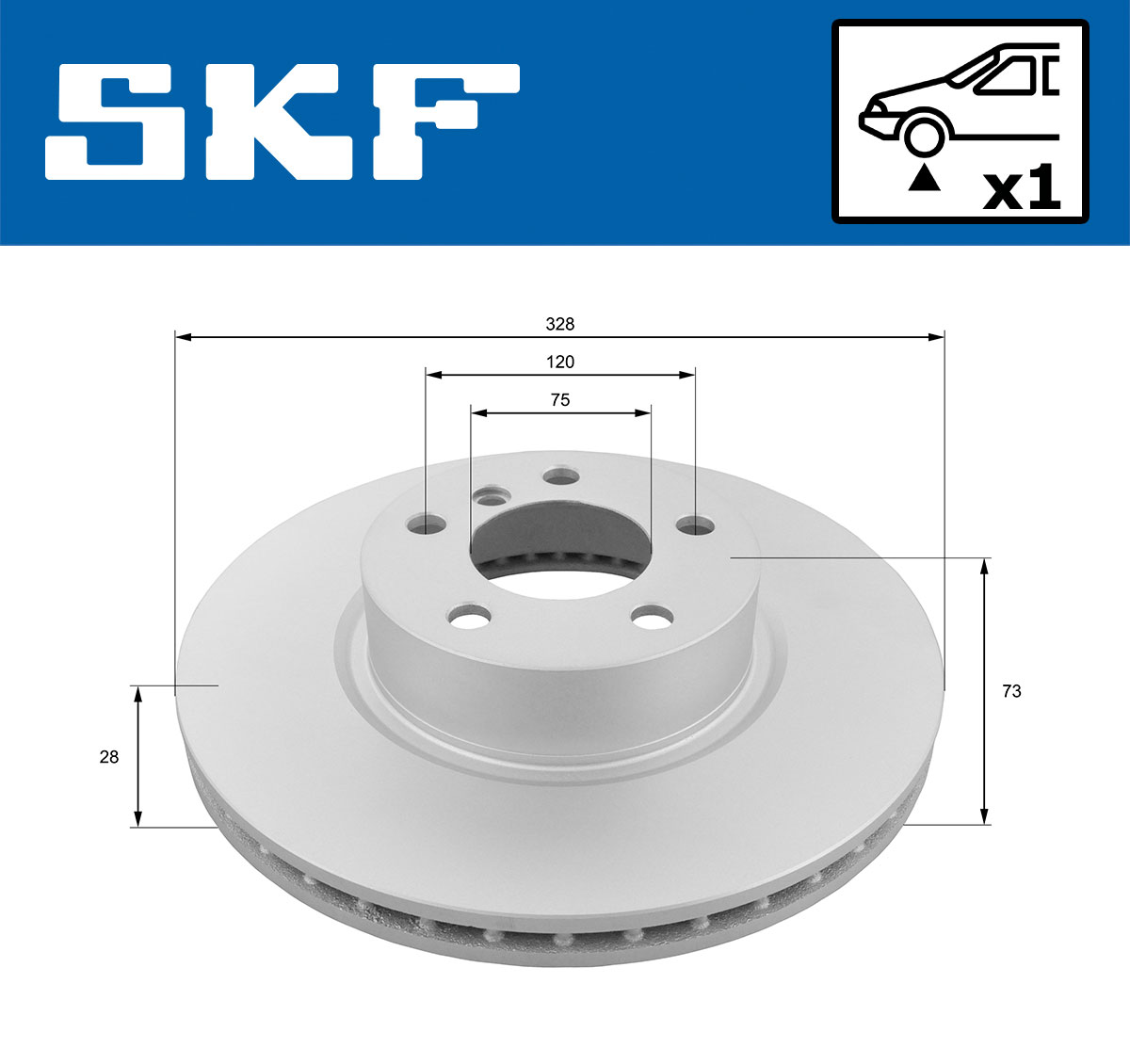 SKF Bremseskive vkbd80179v1 328mm 28mm for BMW
