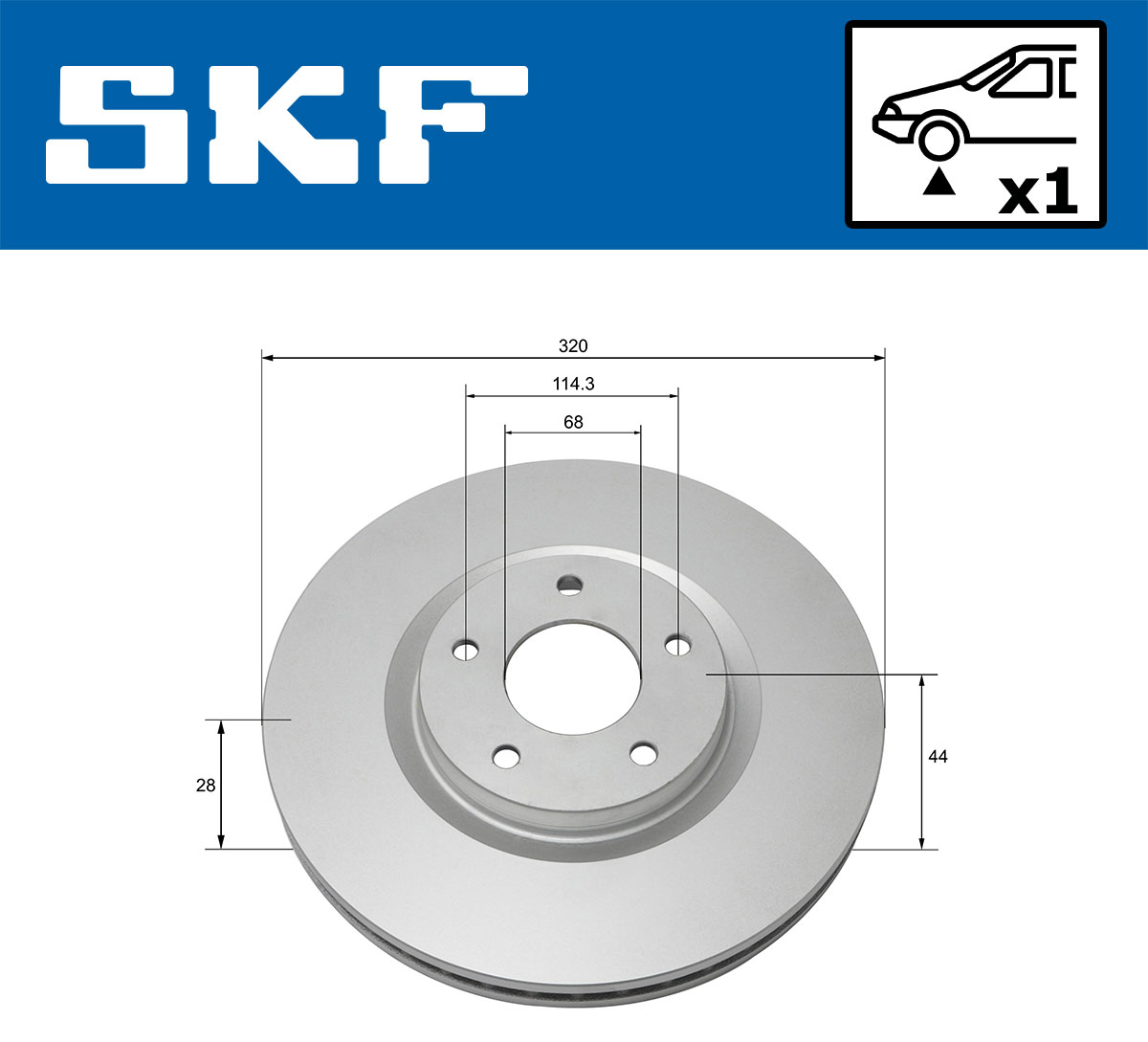 SKF Bremseskive vkbd80183v1 320mm 28mm for RENAULT NISSAN