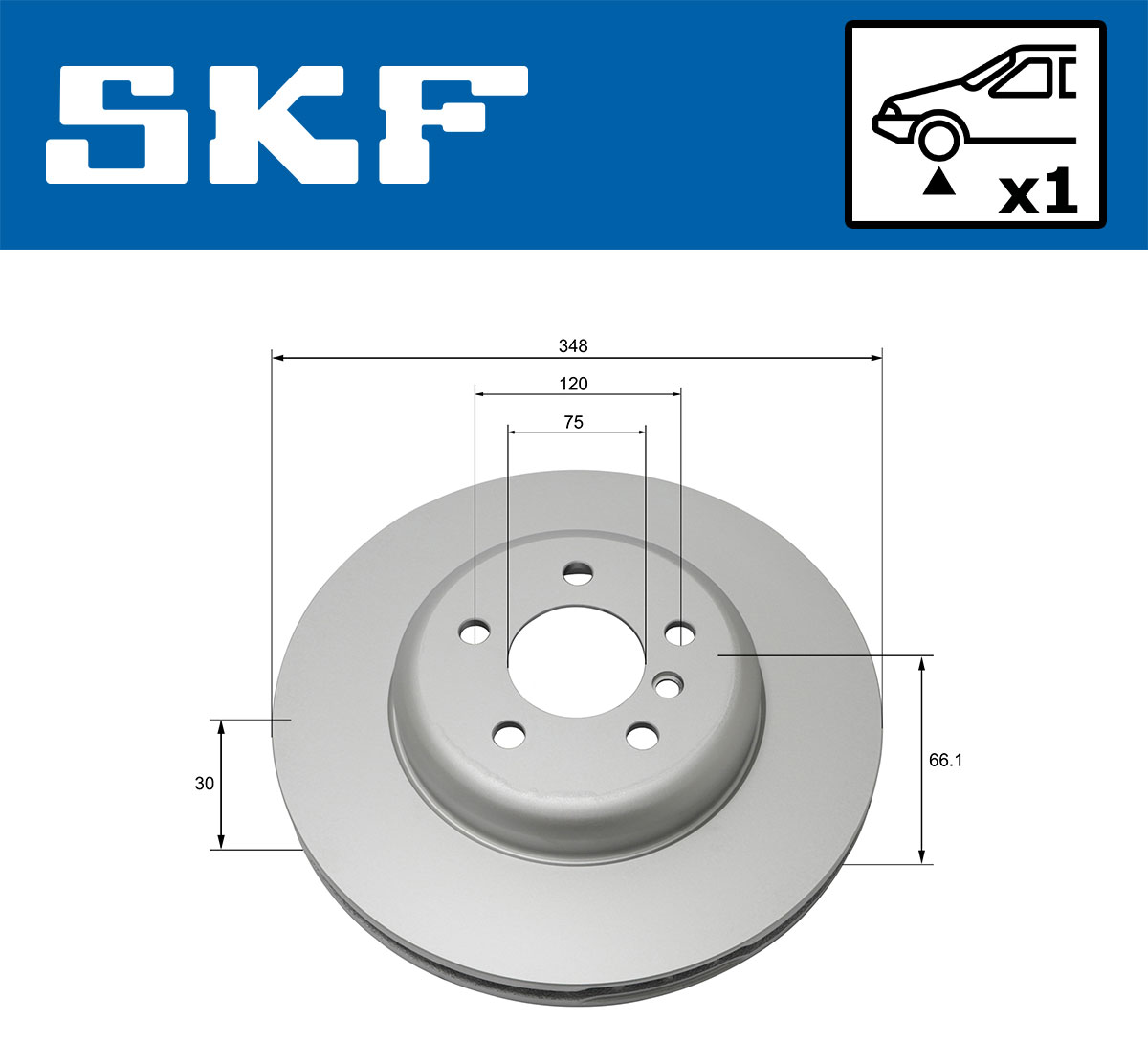SKF Bremseskive vkbd80197v1 348mm 30mm for BMW