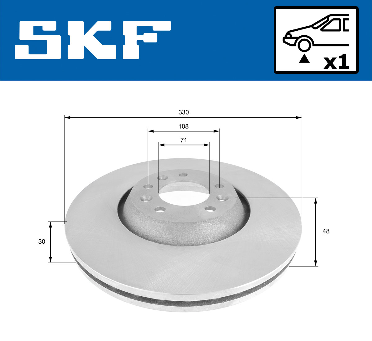 SKF Bremseskive vkbd80216v1 330mm 30mm for CITROËN PEUGEOT