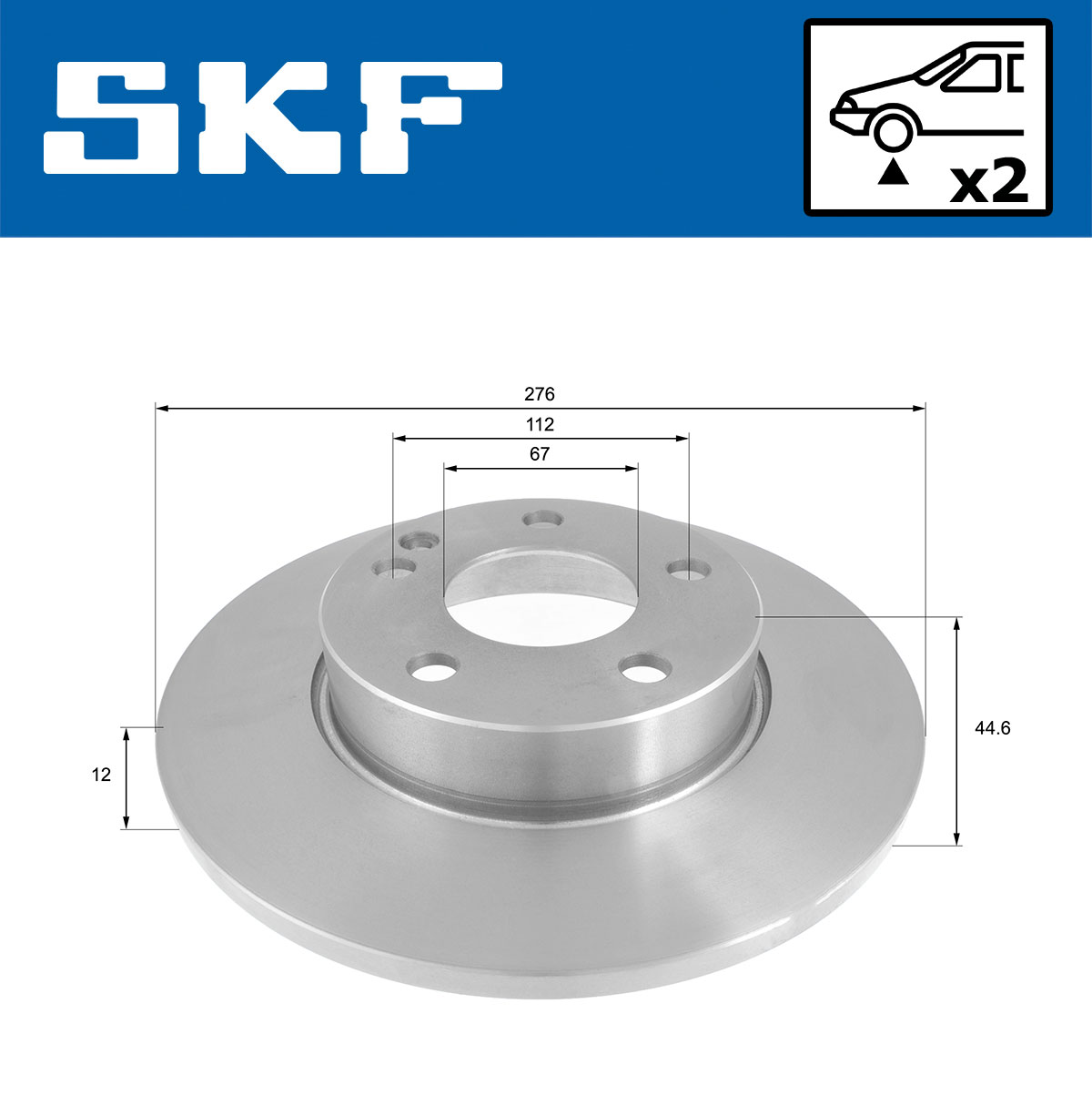SKF Bremseskive vkbd80220s2 276mm 12mm for MERCEDES-BENZ
