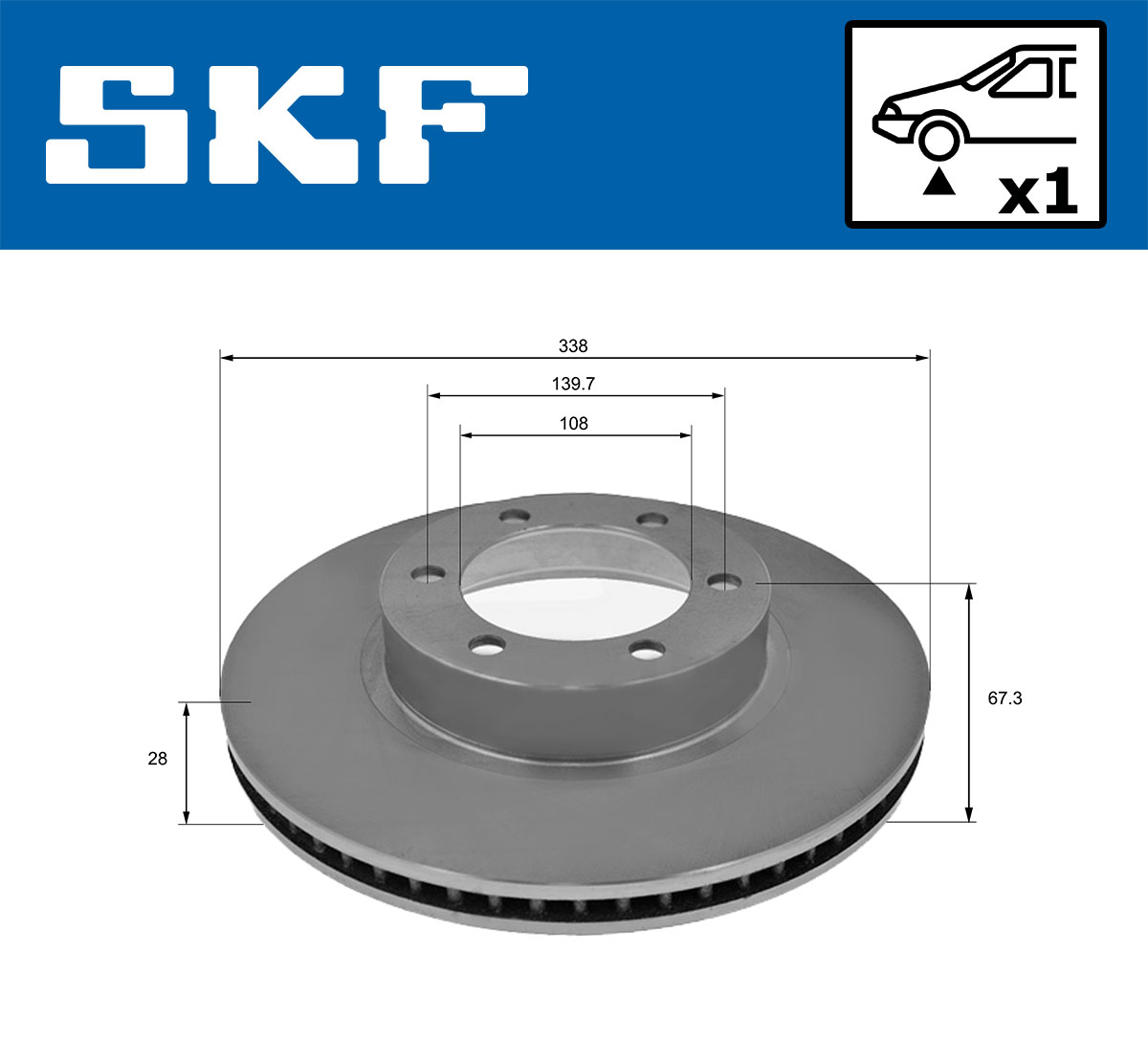 SKF Bremseskive vkbd80259v1 338mm 28mm for TOYOTA LEXUS