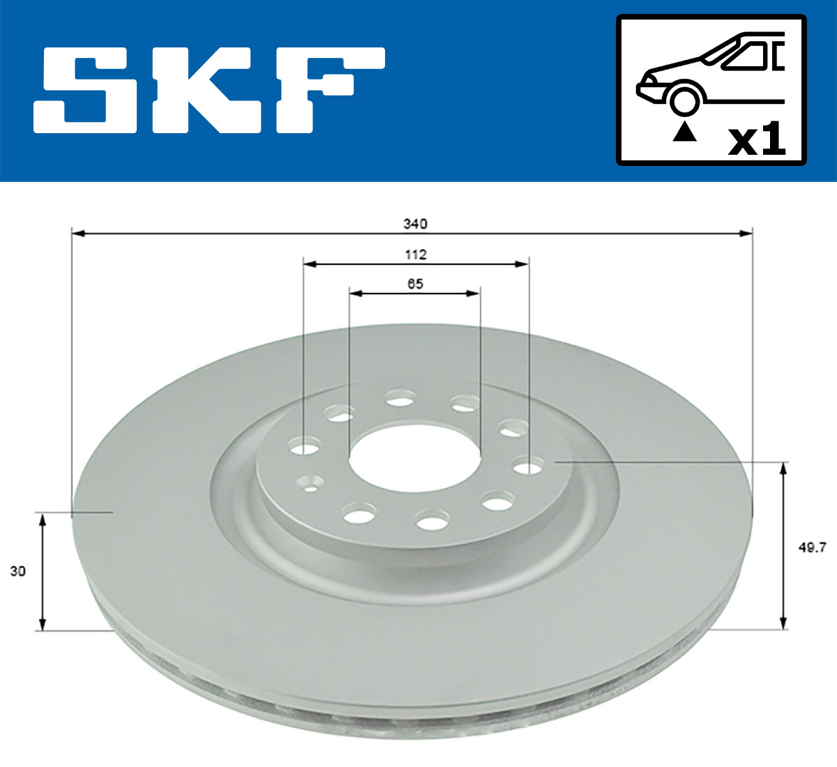 SKF Bremseskive vkbd80292v1 340mm 30mm for CUPRA SEAT AUDI VW