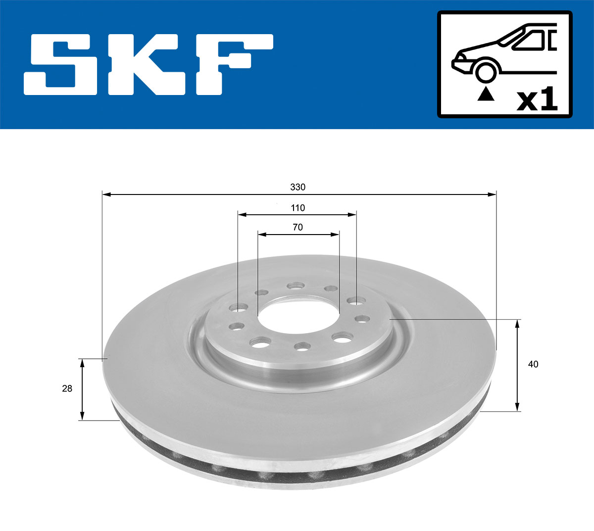 SKF Bremseskive vkbd80294v1 330mm 28mm for ALFA ROMEO JEEP