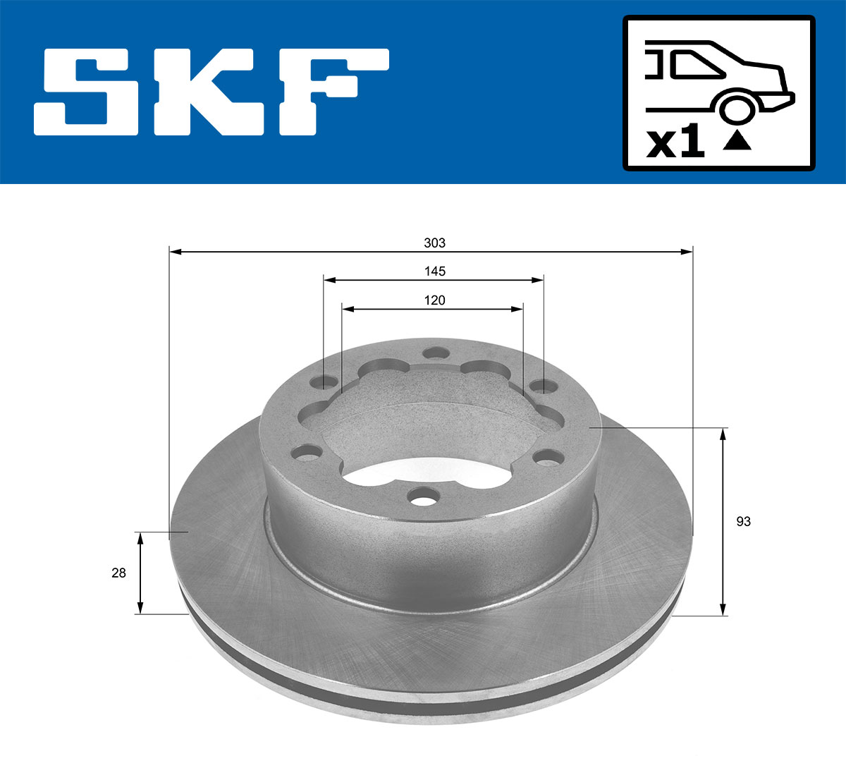 SKF Bremseskive vkbd90182v1 303mm 28mm for MERCEDES-BENZ VW