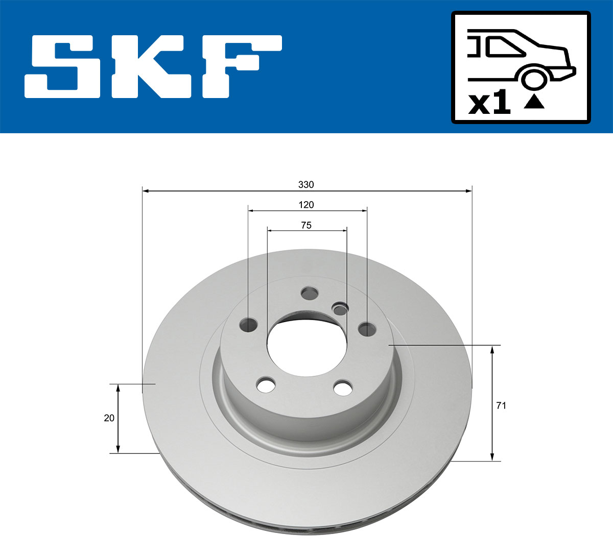 SKF Bremseskive vkbd90200v1 330mm 20mm for BMW