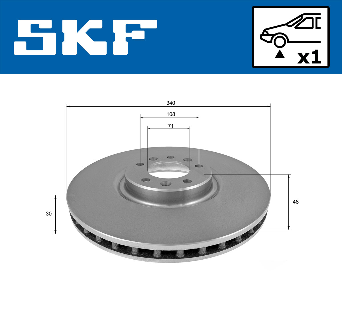 SKF Bremseskive vkbd80335v1 340mm 30mm for CITROËN PEUGEOT