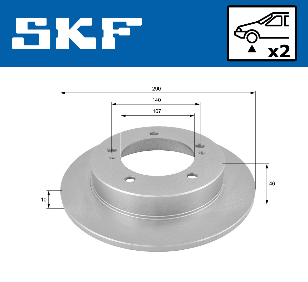 SKF Bremseskive vkbd80399s2 290mm 10mm for SUZUKI