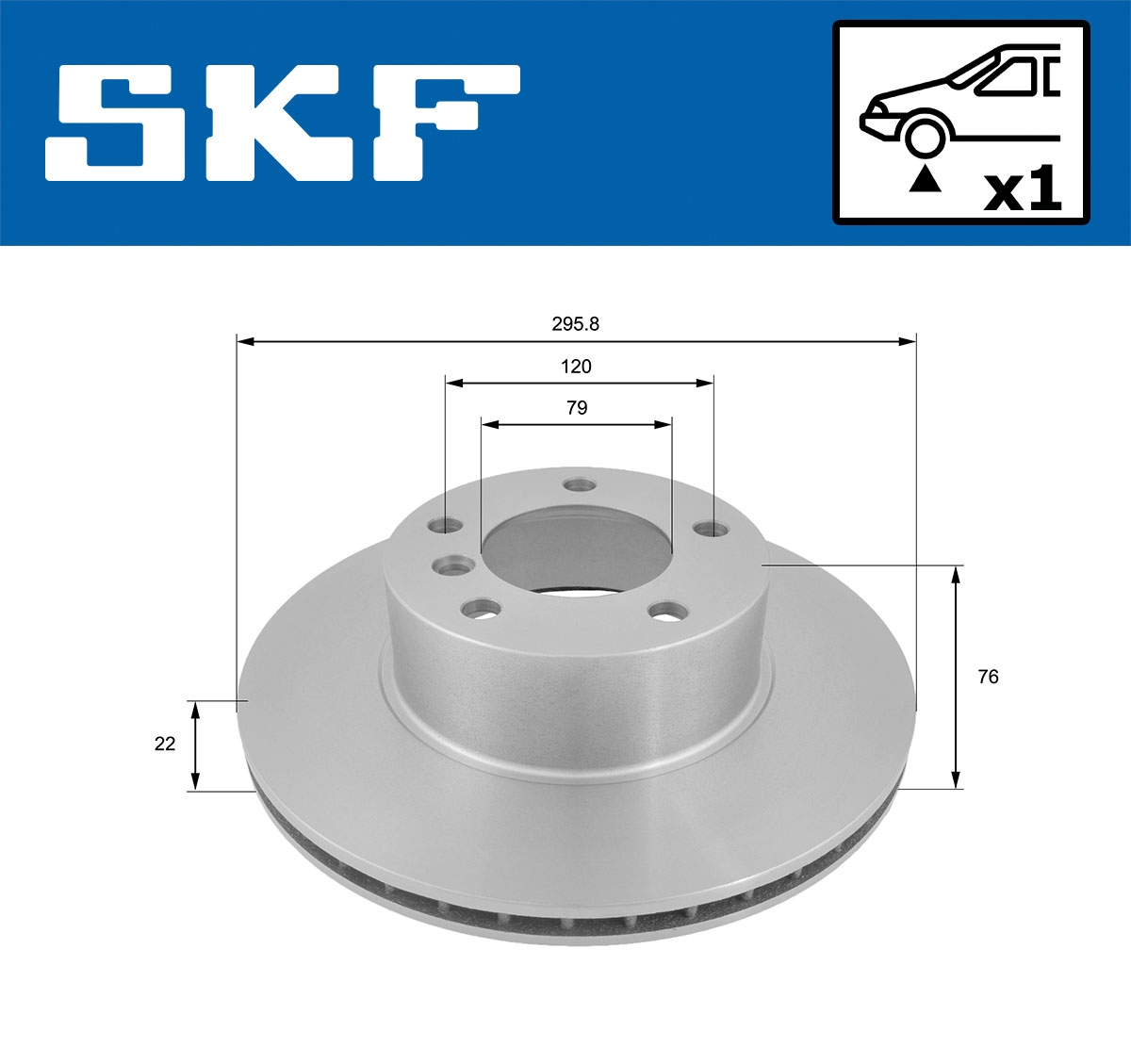 SKF Bremseskive vkbd80410v1 296mm 22mm for BMW