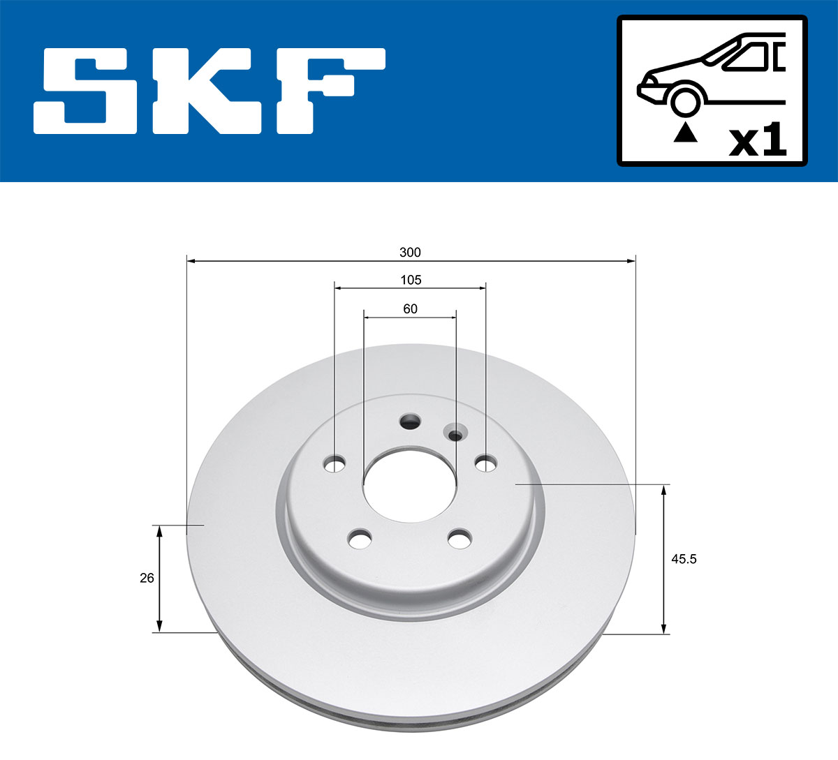 SKF Bremseskive vkbd80409v1 300mm 26mm for OPEL VAUXHALL
