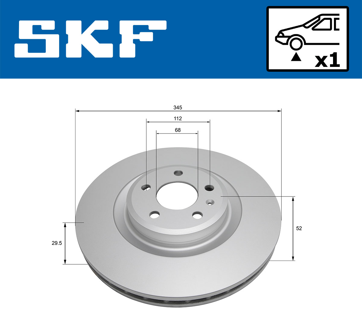 SKF Bremseskive vkbd80562v1 345mm 30mm for AUDI