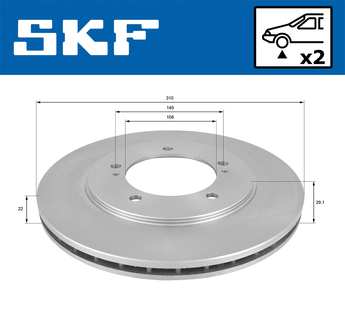 SKF Bremseskive vkbd80569v2 310mm 22mm for SUZUKI