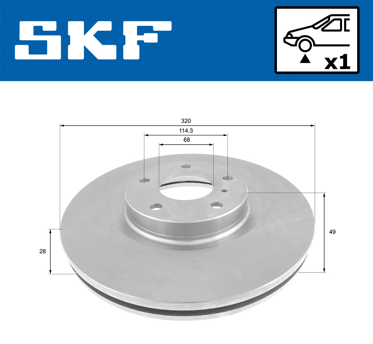 SKF Bremseskive vkbd80633v1 320mm 28mm for INFINITI NISSAN