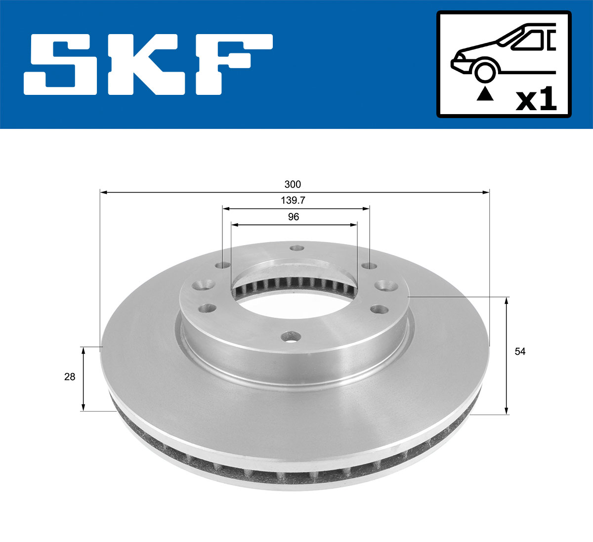 SKF Bremseskive vkbd80691v1 300mm 28mm for KIA