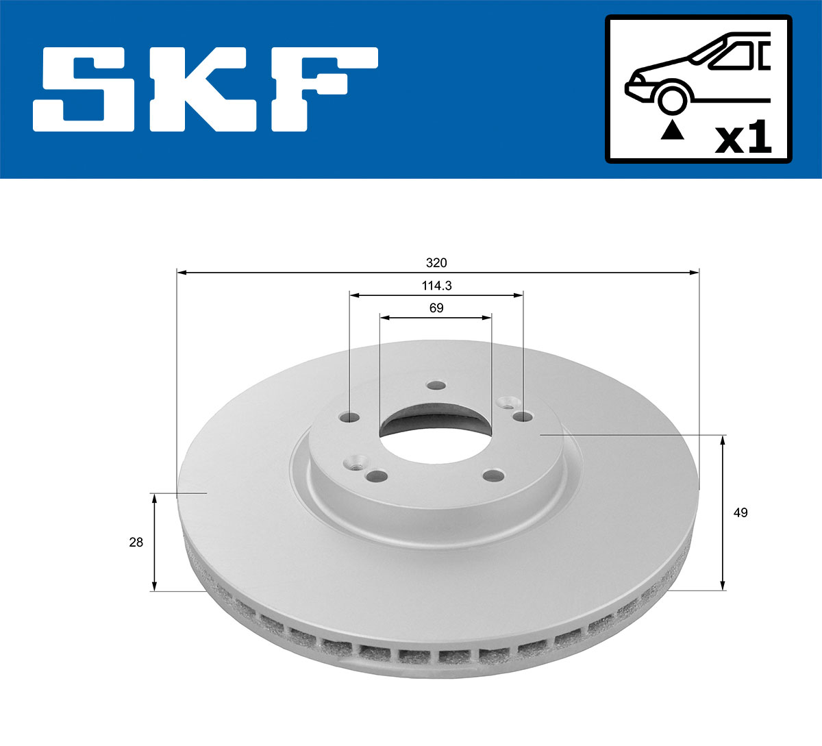SKF Bremseskive vkbd81092v1 321mm 28mm for HYUNDAI