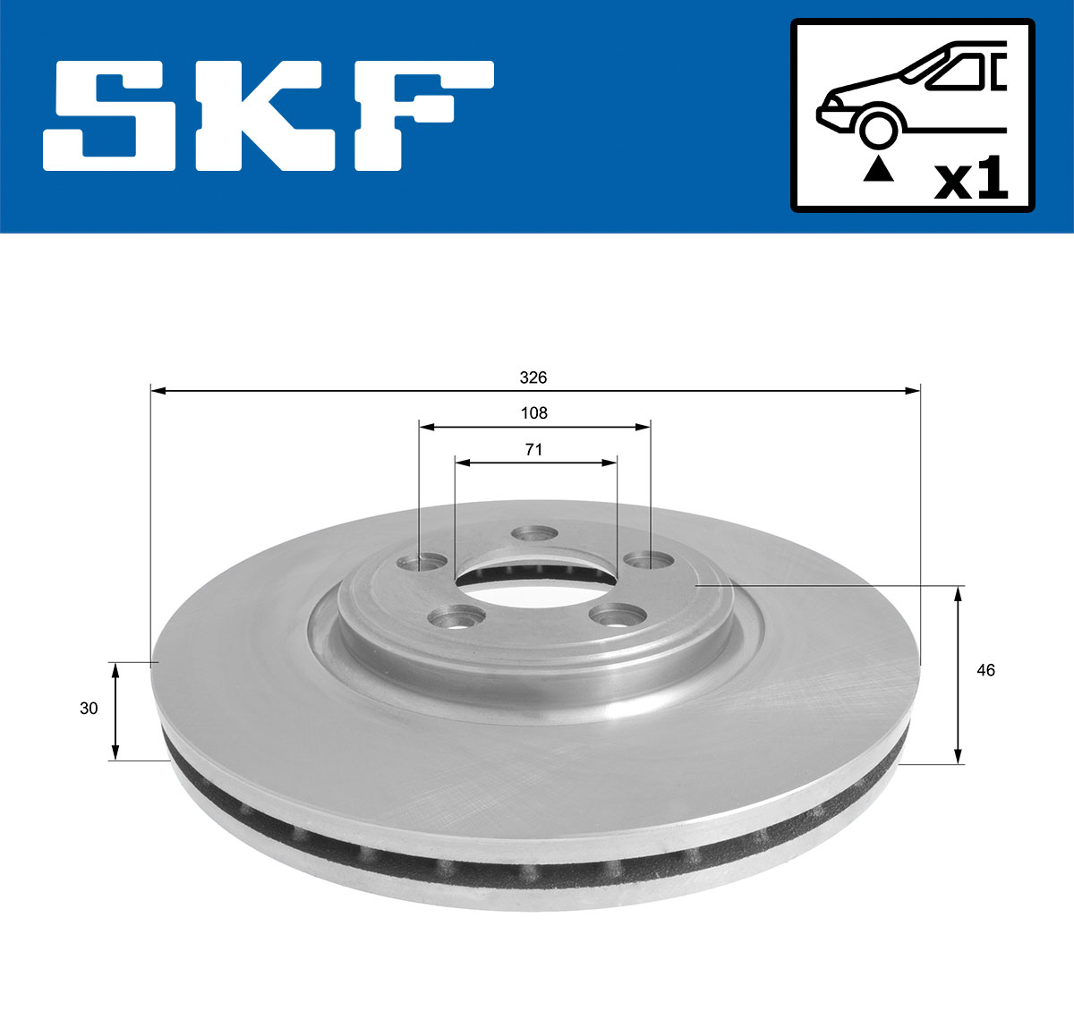 SKF Bremseskive vkbd81093v1 326mm 30mm for JAGUAR