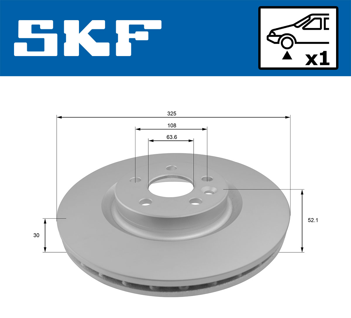 SKF Bremseskive vkbd81100v1 325mm 30mm for JAGUAR LAND ROVER
